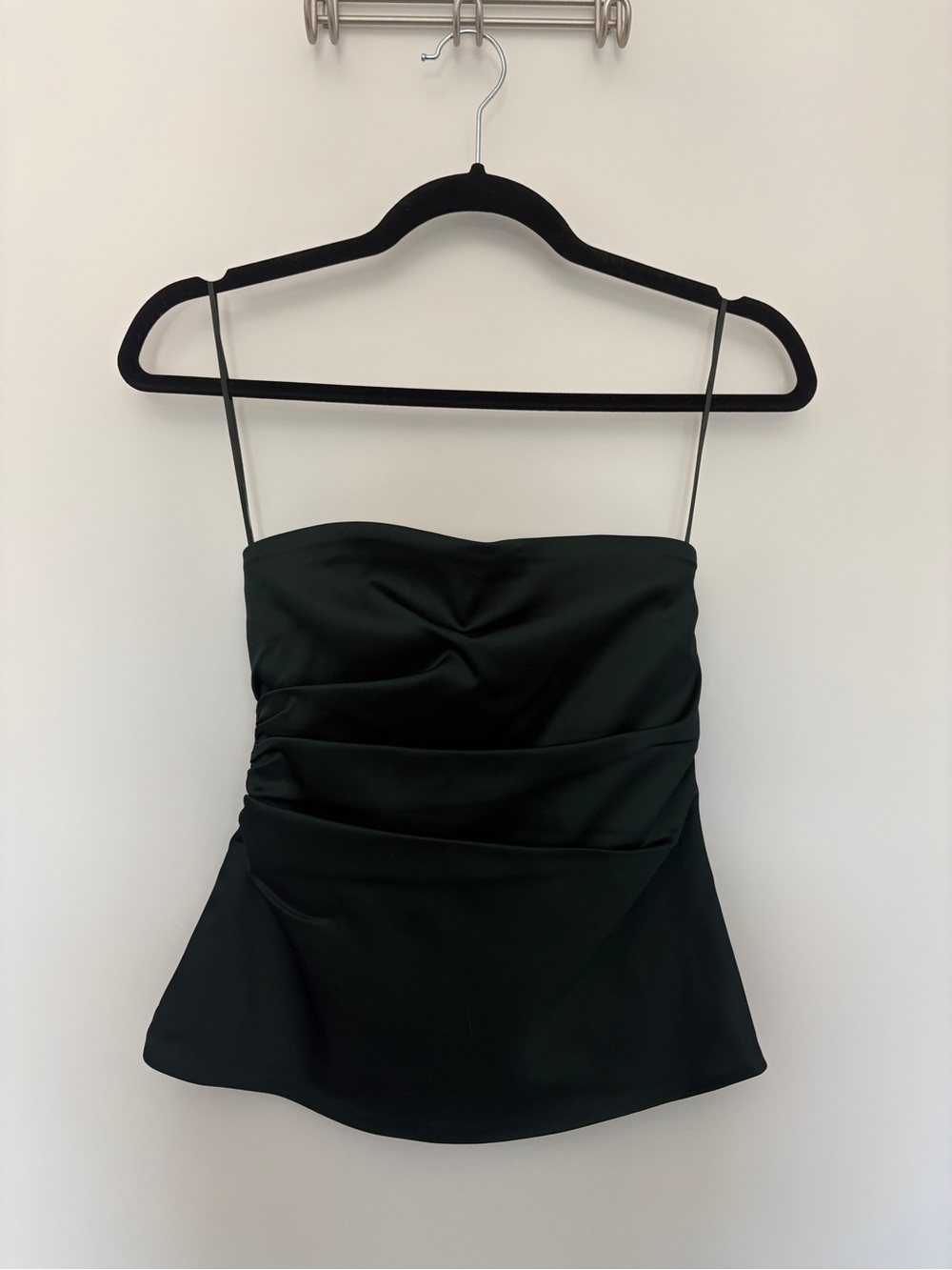Abercrombie & Fitch Black Ruched Strapless Crop Top